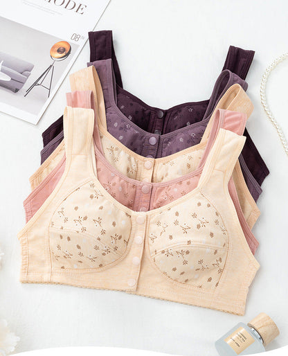 By  1  Get 1 Free Front open Front Closure Cotton bra large size sports underwear women's bra