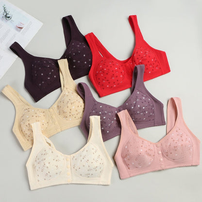 By  1  Get 1 Free Front open Front Closure Cotton bra large size sports underwear women's bra